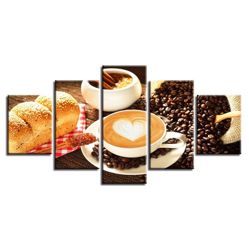 Food Posters 5 Piece HD Multi Panel Canvas Wall Art Frame - Original Frame