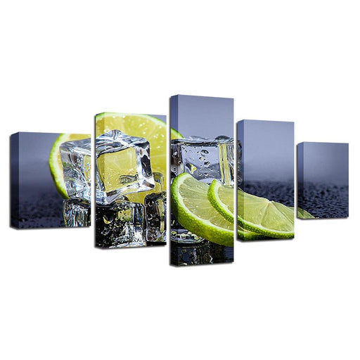 Fruit Lemon 5 Piece HD Multi Panel Canvas Wall Art Frame - Original Frame