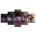 Horses Racing 5 Piece HD Multi Panel Canvas Wall Art Frame - Original Frame