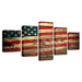 Dark American Flag 5 Piece HD Multi Panel Canvas Wall Art Frame - Original Frame