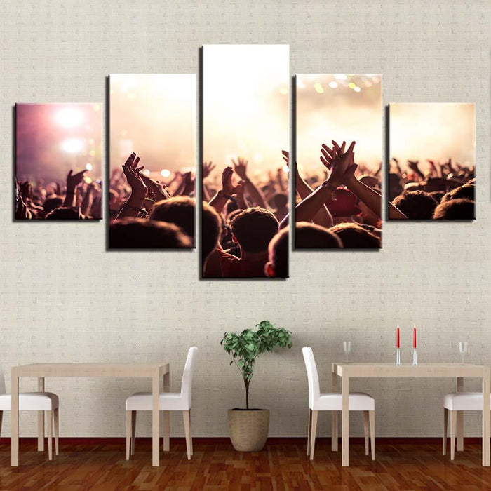 A Concert 5 Piece HD Multi Panel Canvas Wall Art Frame