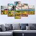 Windmill Island 5 Piece HD Multi Panel Canvas Wall Art Frame - Original Frame