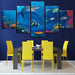 Marine Life 5 Piece HD Multi Panel Canvas Wall Art Frame - Original Frame