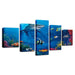 Marine Life 5 Piece HD Multi Panel Canvas Wall Art Frame - Original Frame