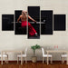 Woman In Red Plays The Piano 5 Piece HD Multi Panel Canvas Wall Art Frame - Original Frame