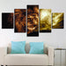 Angry Lion King 5 Piece HD Multi Panel Canvas Wall Art Frame - Original Frame