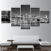 Black & White Brooklyn Bridge - 5 Piece HD Multi Panel Canvas Wall Art Frame - Original Frame