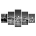 Black & White Brooklyn Bridge - 5 Piece HD Multi Panel Canvas Wall Art Frame - Original Frame