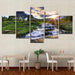 Mountain Waterfall Stream 5 Piece HD Multi Panel Canvas Wall Art Frame - Original Frame