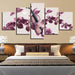 Rose Violin 5 Piece HD Multi Panel Canvas Wall Art Frame - Original Frame