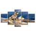 Wolf Couple 5 Piece HD Multi Panel Canvas Wall Art Frame - Original Frame