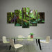 Green Forest 5 Piece HD Multi Panel Canvas Wall Art Frame - Original Frame