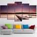 Bridge Sunrise 5 Piece HD Multi Panel Canvas Wall Art Frame - Original Frame