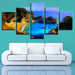 Coastal Island 5 Piece HD Multi Panel Canvas Wall Art Frame - Original Frame