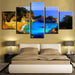 Coastal Island 5 Piece HD Multi Panel Canvas Wall Art Frame - Original Frame