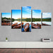 Beautiful Boats In The Lake 5 Piece HD Multi Panel Canvas Wall Art Frame - Original Frame