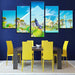 Paradise Animation 5 Piece HD Multi Panel Canvas Wall Art Frame - Original Frame