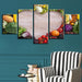 Vegetables And Fruits 5 Piece HD Multi Panel Canvas Wall Art Frame - Original Frame