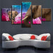 Majestic Elephants 5 Piece HD Multi Panel Canvas Wall Art Frame - Original Frame