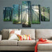 Natural Forest 5 Piece HD Multi Panel Canvas Wall Art Frame - Original Frame