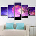 Tree And Moon Night 5 Piece HD Multi Panel Canvas Wall Art Frame - Original Frame