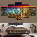 Modern City Lights 5 Piece HD Multi Panel Canvas Wall Art Frame - Original Frame