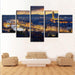 Florence Cathedral City Night 5 Piece HD Multi Panel Canvas Wall Art Frame - Original Frame