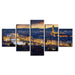 Florence Cathedral City Night 5 Piece HD Multi Panel Canvas Wall Art Frame - Original Frame