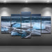 Oceans Ice Stones 5 Piece HD Multi Panel Canvas Wall Art Frame - Original Frame