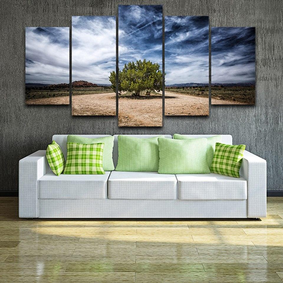 Juniper Tree 5 Piece HD Multi Panel Canvas Wall Art Frame - Original Frame