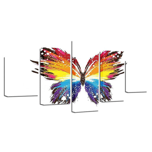 Butterfly 5 Piece HD Multi Panel Canvas Wall Art Frame - Original Frame