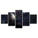 Earth Planet Night Scene 5 Piece HD Multi Panel Canvas Wall Art Frame - Original Frame