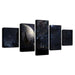 Earth Planet Night Scene 5 Piece HD Multi Panel Canvas Wall Art Frame - Original Frame