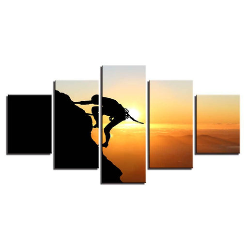 Rock Climbing 5 Piece HD Multi Panel Canvas Wall Art Frame - Original Frame