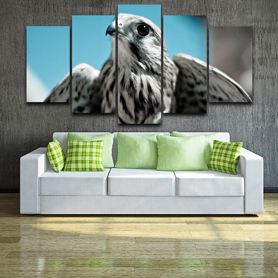 Hawk 5 Piece HD Multi Panel Canvas Wall Art Frame - Original Frame