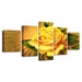 Yellow Rose Flower 5 Piece HD Multi Panel Canvas Wall Art Frame - Original Frame