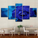 Blue Rose 5 Piece HD Multi Panel Canvas Wall Art Frame - Original Frame