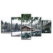 House In The Winter 5 Piece HD Multi Panel Canvas Wall Art Frame - Original Frame