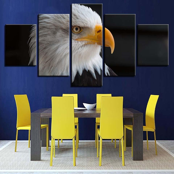 Bald Eagle 5 Piece HD Multi Panel Canvas Wall Art Frame - Original Frame