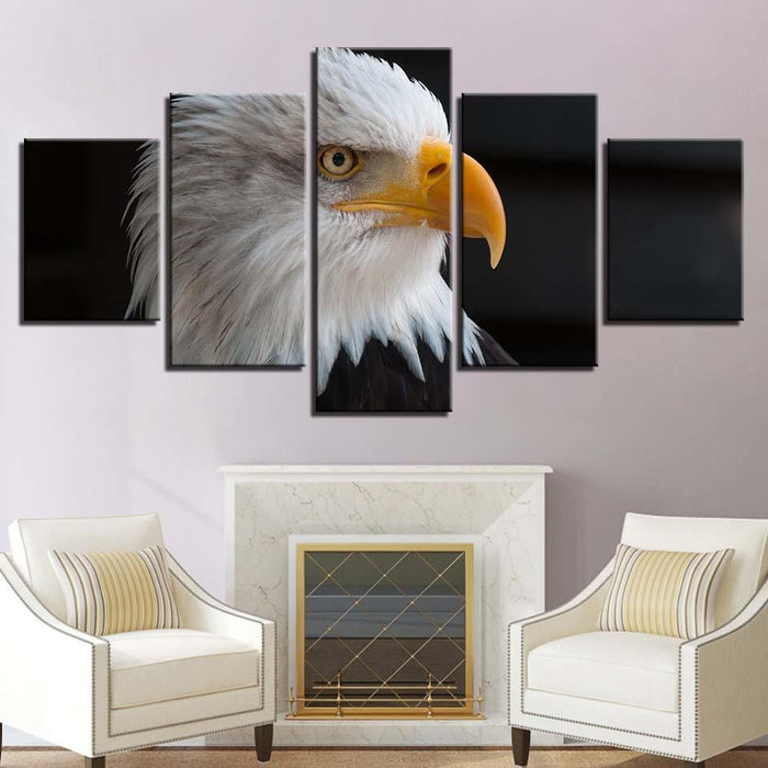 Bald Eagle 5 Piece HD Multi Panel Canvas Wall Art Frame - Original Frame