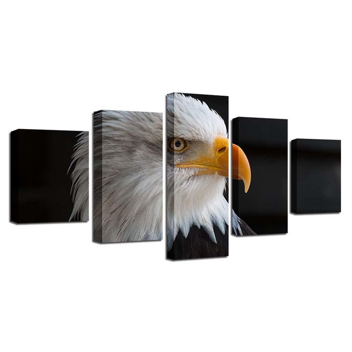 Bald Eagle 5 Piece HD Multi Panel Canvas Wall Art Frame - Original Frame