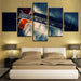 Retro Music 5 Piece HD Multi Panel Canvas Wall Art Frame - Original Frame