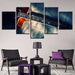 Retro Music 5 Piece HD Multi Panel Canvas Wall Art Frame - Original Frame