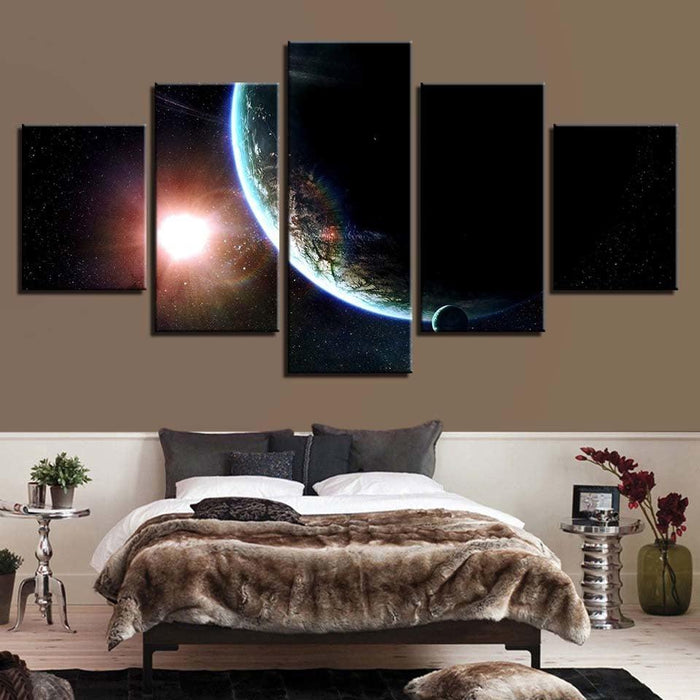 Earth & Mars 5 Piece HD Multi Panel Canvas Wall Art Frame - Original Frame