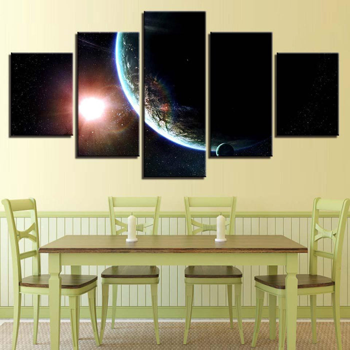 Earth & Mars 5 Piece HD Multi Panel Canvas Wall Art Frame - Original Frame