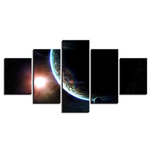 Earth & Mars 5 Piece HD Multi Panel Canvas Wall Art Frame - Original Frame