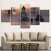 Statue of Buddha 5 Piece HD Multi Panel Canvas Wall Art Frame - Original Frame