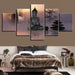 Statue of Buddha 5 Piece HD Multi Panel Canvas Wall Art Frame - Original Frame