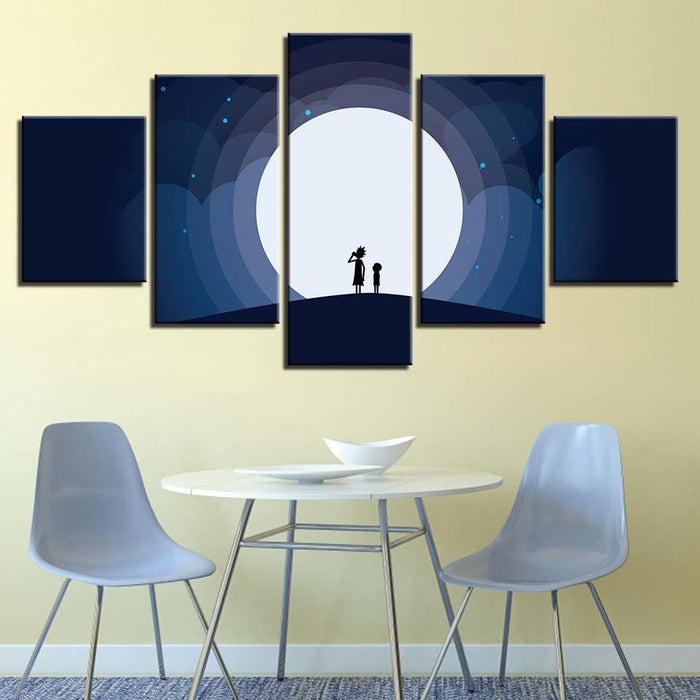 Rick And Morty 5 Piece HD Multi Panel Canvas Wall Art Frame - Original Frame