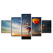 Hot Air Balloon 5 Piece HD Multi Panel Canvas Wall Art Frame - Original Frame